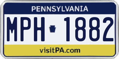 PA license plate MPH1882