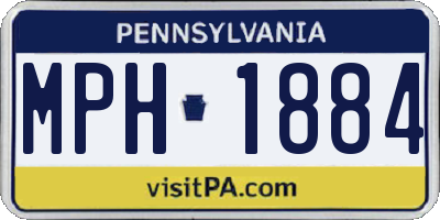 PA license plate MPH1884