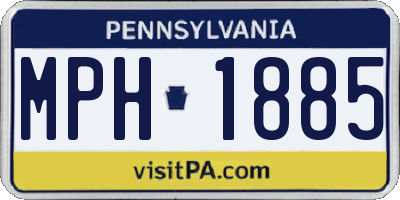 PA license plate MPH1885