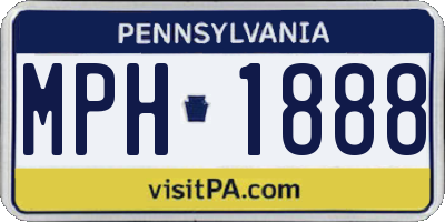 PA license plate MPH1888