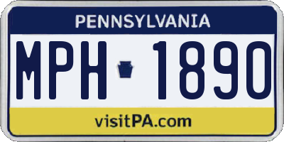 PA license plate MPH1890