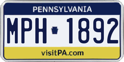 PA license plate MPH1892