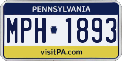 PA license plate MPH1893