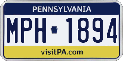 PA license plate MPH1894