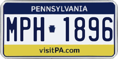 PA license plate MPH1896