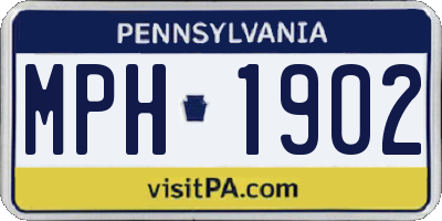 PA license plate MPH1902