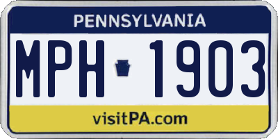 PA license plate MPH1903