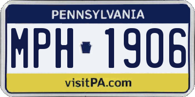 PA license plate MPH1906