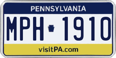 PA license plate MPH1910