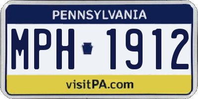 PA license plate MPH1912