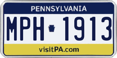 PA license plate MPH1913