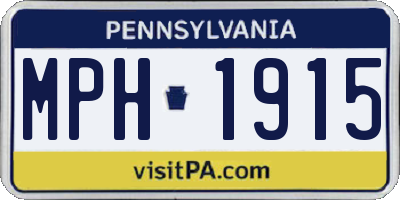 PA license plate MPH1915