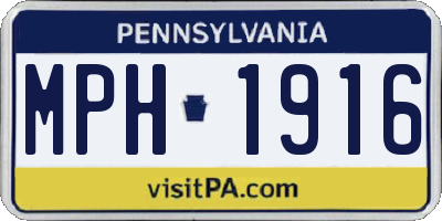 PA license plate MPH1916