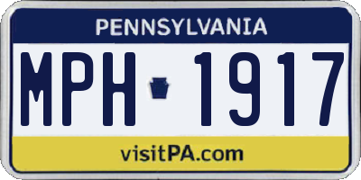 PA license plate MPH1917