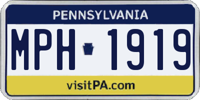 PA license plate MPH1919