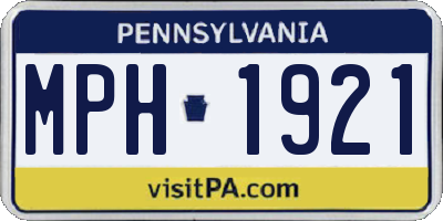 PA license plate MPH1921
