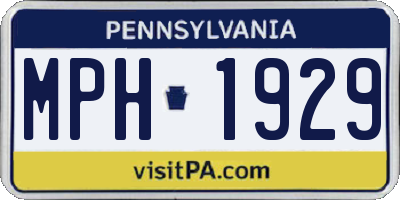 PA license plate MPH1929