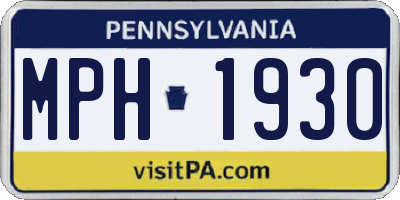 PA license plate MPH1930