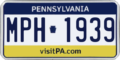 PA license plate MPH1939