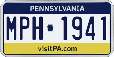PA license plate MPH1941