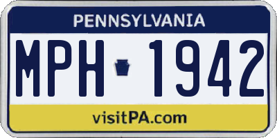 PA license plate MPH1942