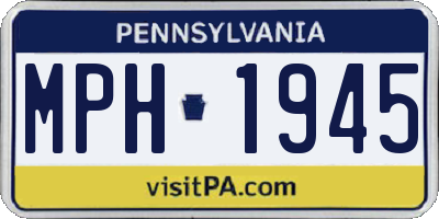 PA license plate MPH1945