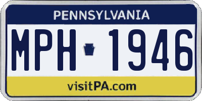 PA license plate MPH1946