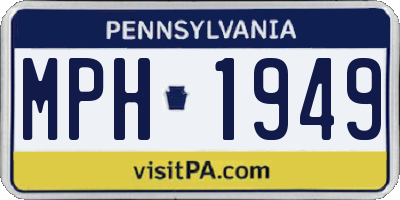 PA license plate MPH1949
