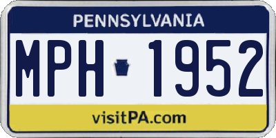 PA license plate MPH1952