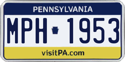 PA license plate MPH1953