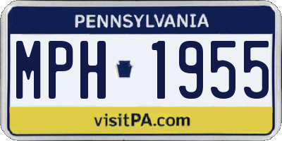 PA license plate MPH1955