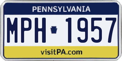 PA license plate MPH1957