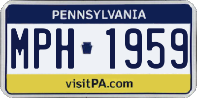 PA license plate MPH1959