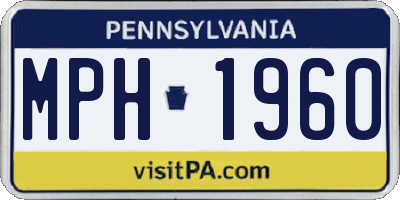 PA license plate MPH1960
