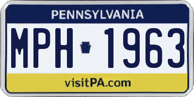 PA license plate MPH1963