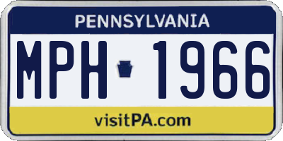 PA license plate MPH1966