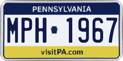 PA license plate MPH1967