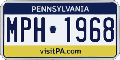 PA license plate MPH1968