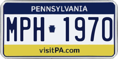 PA license plate MPH1970