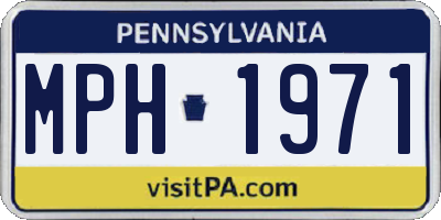 PA license plate MPH1971