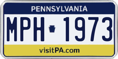PA license plate MPH1973