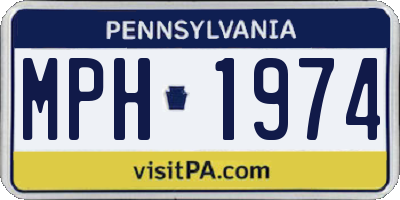 PA license plate MPH1974
