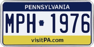 PA license plate MPH1976