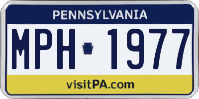 PA license plate MPH1977