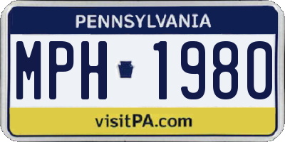 PA license plate MPH1980