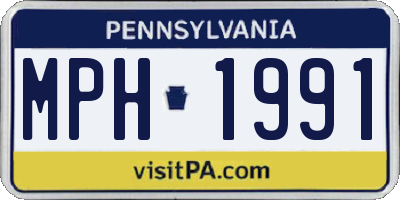 PA license plate MPH1991