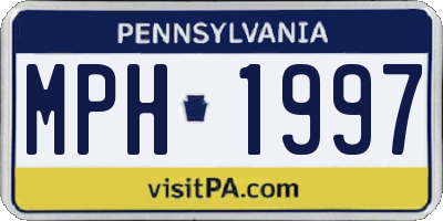 PA license plate MPH1997