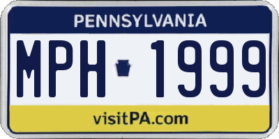 PA license plate MPH1999