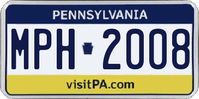 PA license plate MPH2008