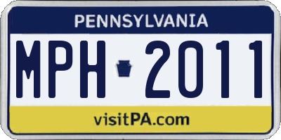 PA license plate MPH2011